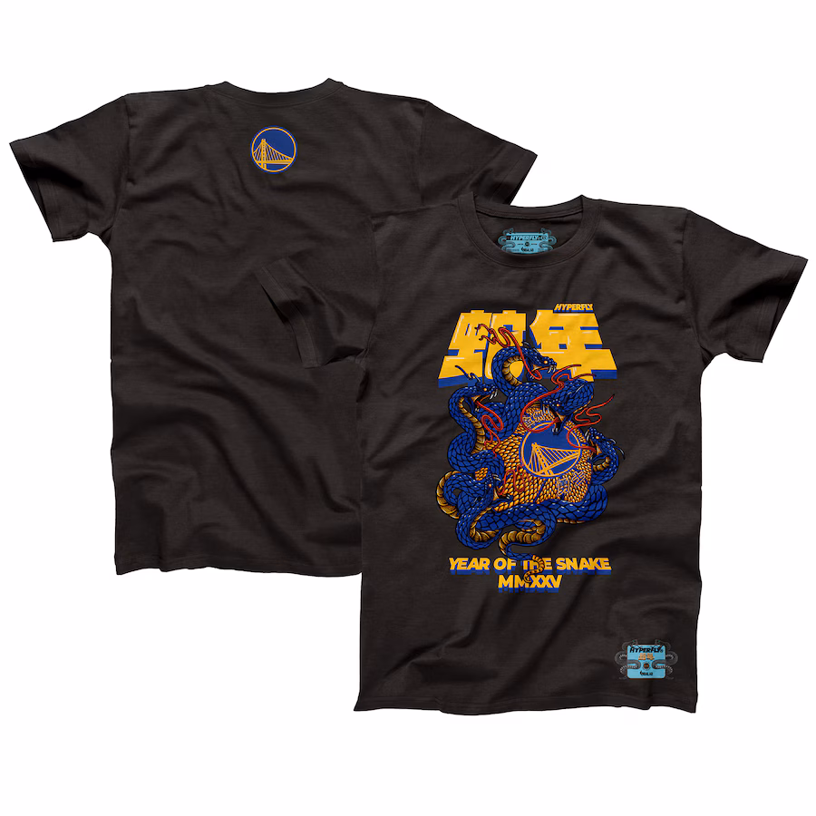 Unisex Golden State Warriors NBALab x Hyperfly Heather Black Year of the Snake Lunar New Year Collection T-Shirt