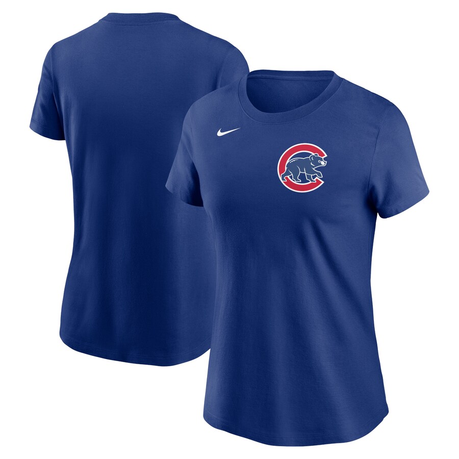 Women's Chicago Cubs Nike Royal Fuse Wordmark T-Shirt