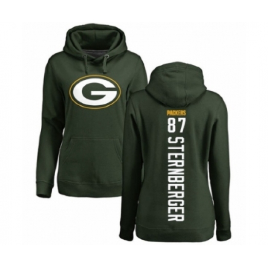 Football Women's Green Bay Packers #87 Jace Sternberger Green Backer Hoodie
