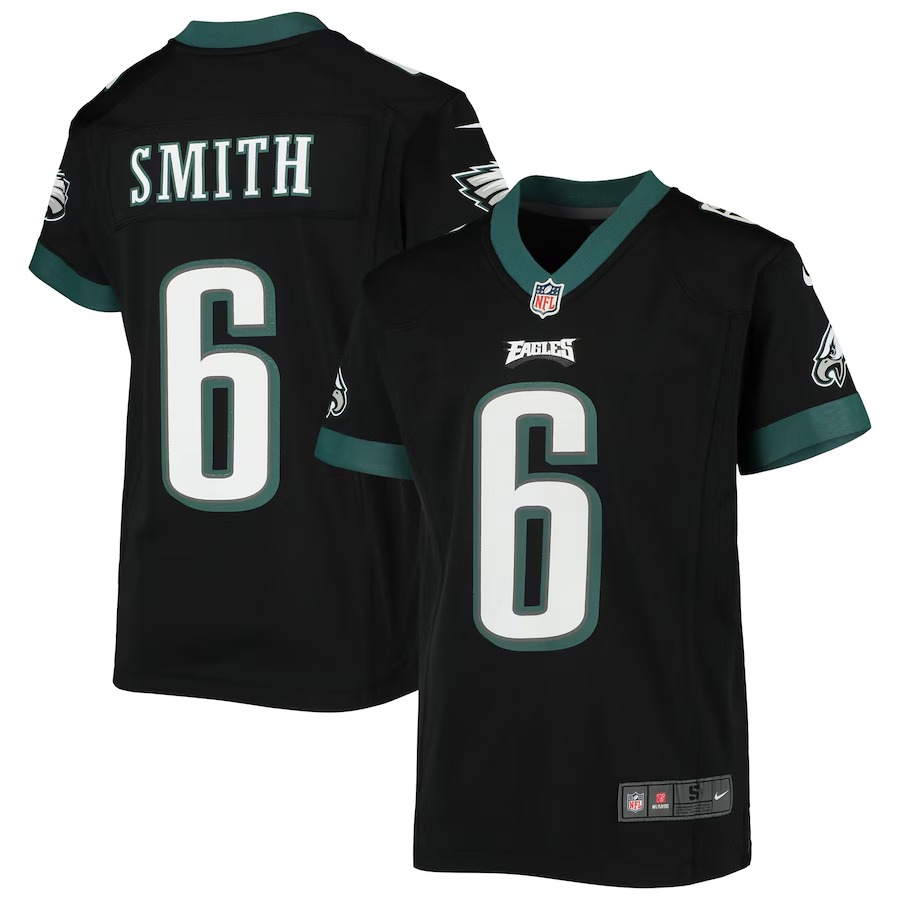 Youth Philadelphia Eagles DeVonta Smith Nike Black Game Jersey