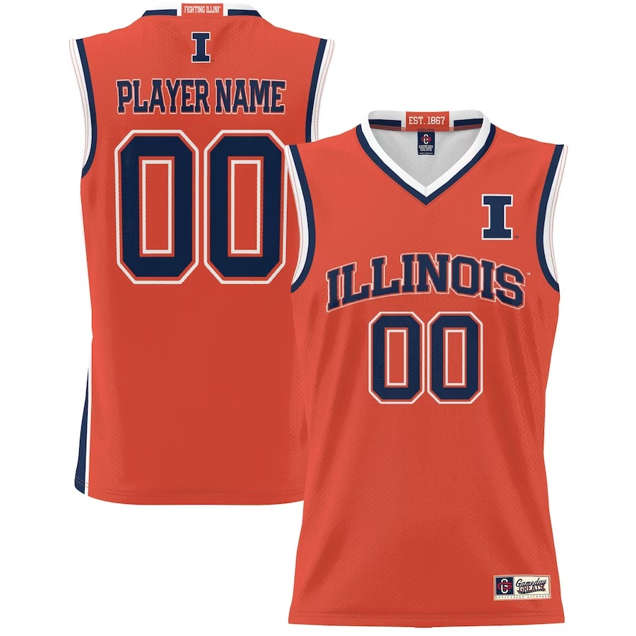Illinois Fighting Illini GameDay Greats Youth NIL Pick-A-Player Men's Lightweight Basketball Jersey - Orange