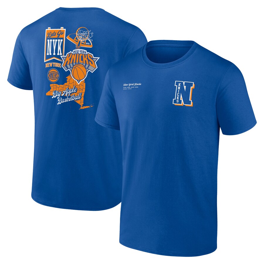Men's New York Knicks Blue Split Zone T-Shirt