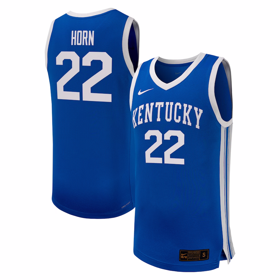 Walker Horn Kentucky Wildcats Nike NIL Basketball Replica Player Jersey – Royal