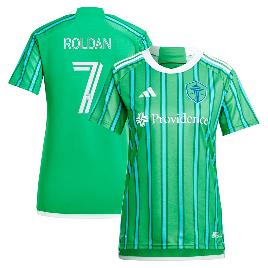 Women's Seattle Sounders FC Cristian Roldan adidas Green 2024 The Anniversary Kit Replica Player Jersey
