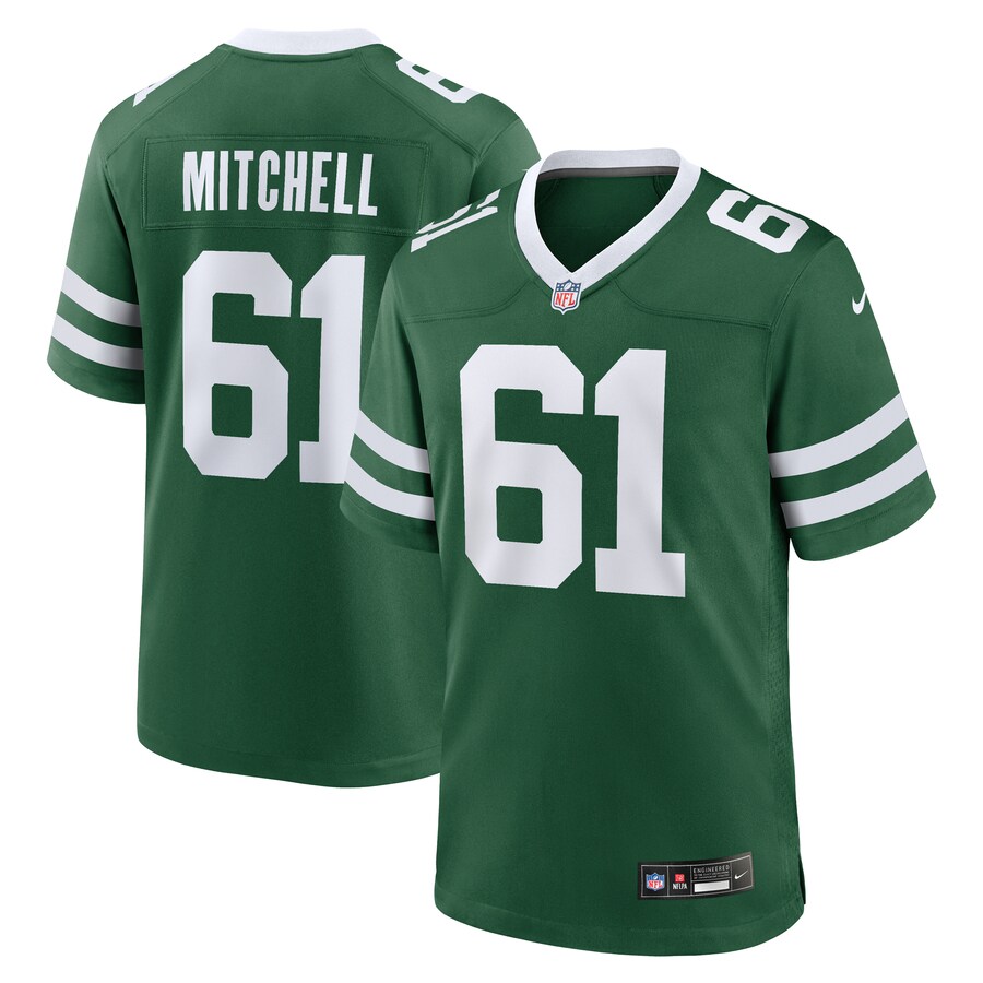 Men's New York Jets Max Mitchell Nike Legacy Green Team Game Jersey