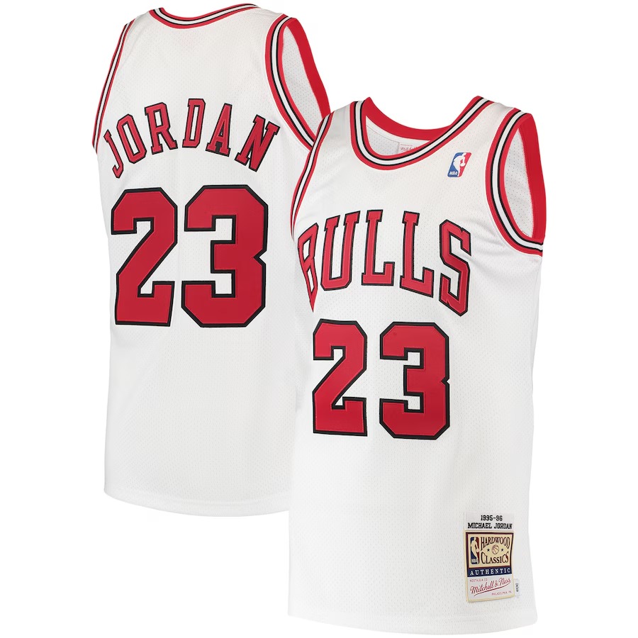 Men's Chicago Bulls Michael Jordan Mitchell & Ness White 1995 Hardwood Classics Authentic Jersey