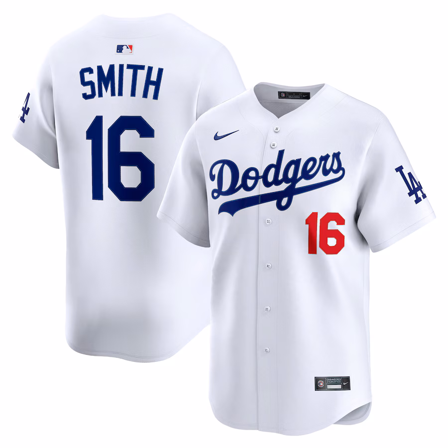 Men's Los Angeles Dodgers Will Smith Nike White Alternate Limited Player Jersey