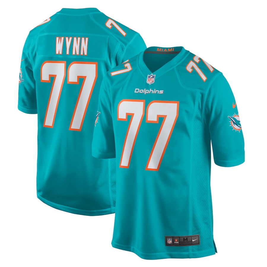 Men's Miami Dolphins Isaiah Wynn Nike Aqua Game Jersey