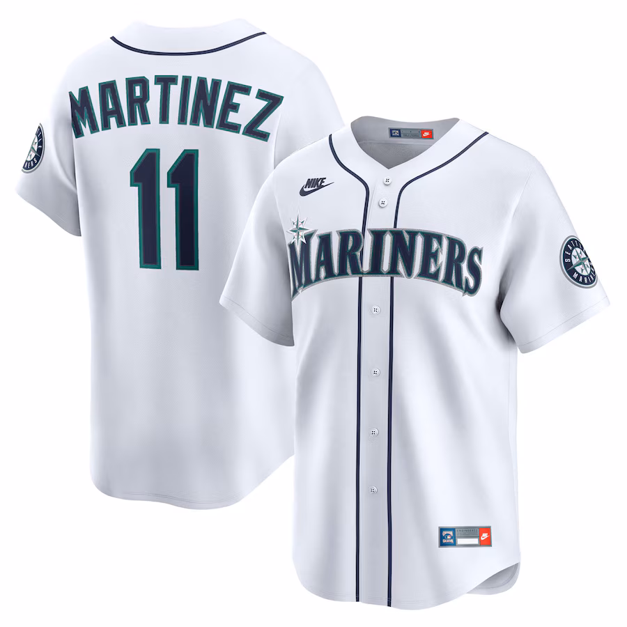 Men's Seattle Mariners Edgar Martinez Nike White Throwback Cooperstown Collection Limited Jersey