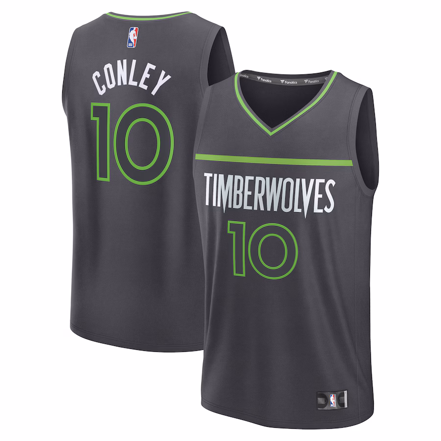 Men's Minnesota Timberwolves Mike Conley Fanatics Charcoal Fast Break Replica Player Jersey - Statement Edition