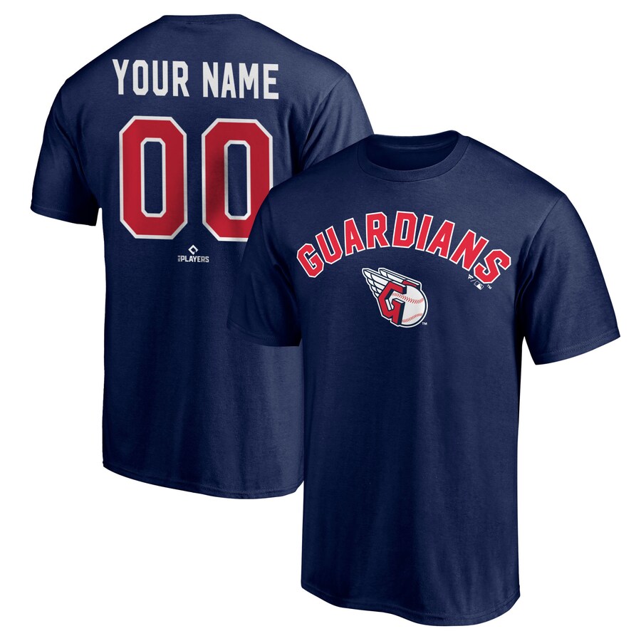 Men's Cleveland Guardians Navy Personalized Winning Streak T-Shirt