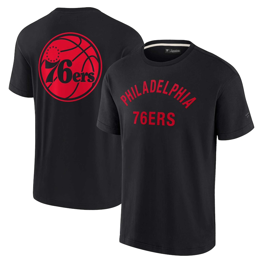 Unisex Philadelphia 76ers Fanatics Black Elements Super Soft Short Sleeve T-Shirt