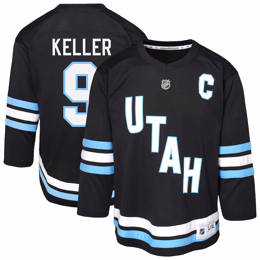 Youth Utah Hockey Club Clayton Keller Outerstuff Black Alternate Replica Player Jersey