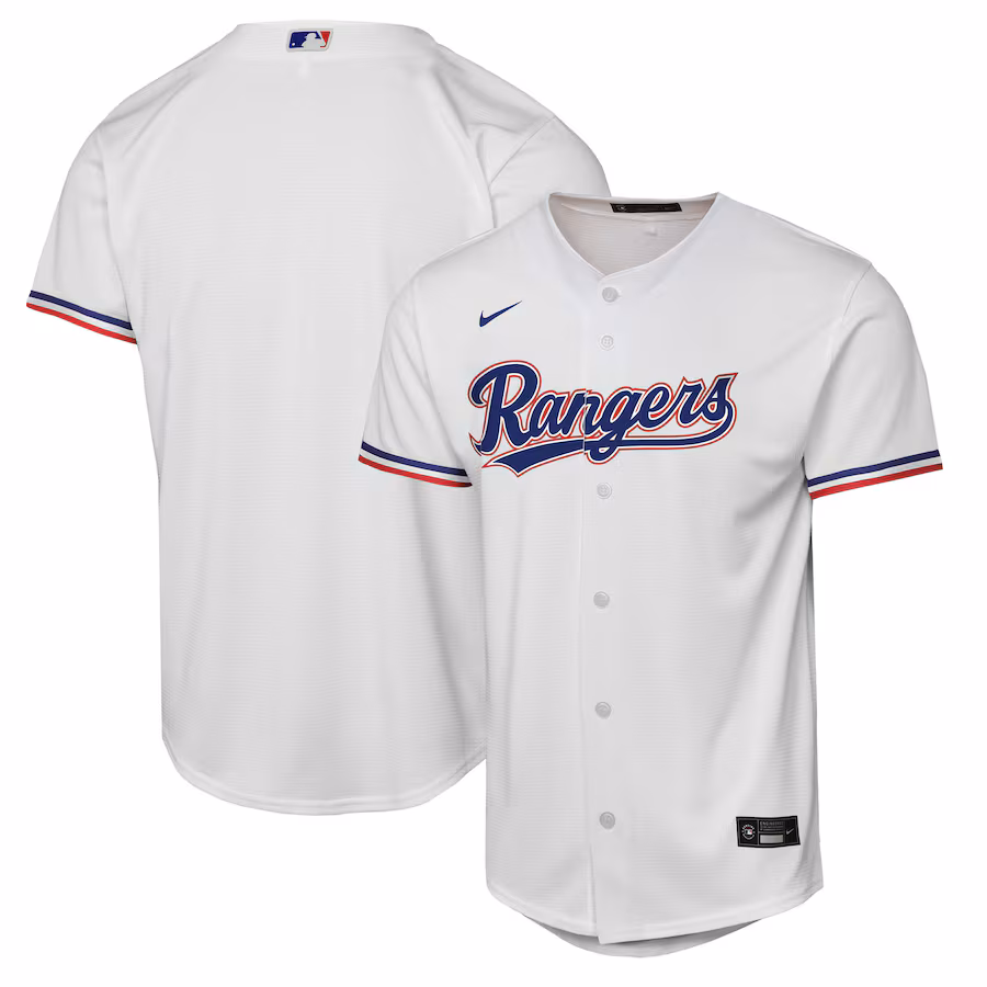 Youth Texas Rangers Nike White Home Replica 2.0 Jersey