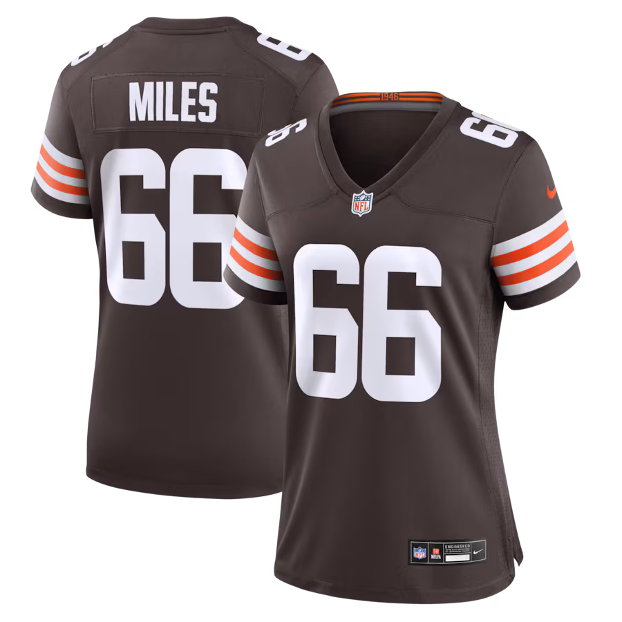 Women's Cleveland Browns Joshua Miles Nike Brown Team Game Jersey