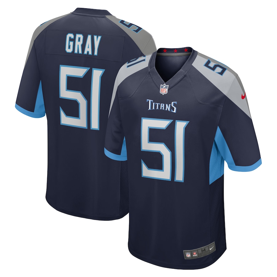 Men's Tennessee Titans Cedric Gray Nike Navy Game Jersey