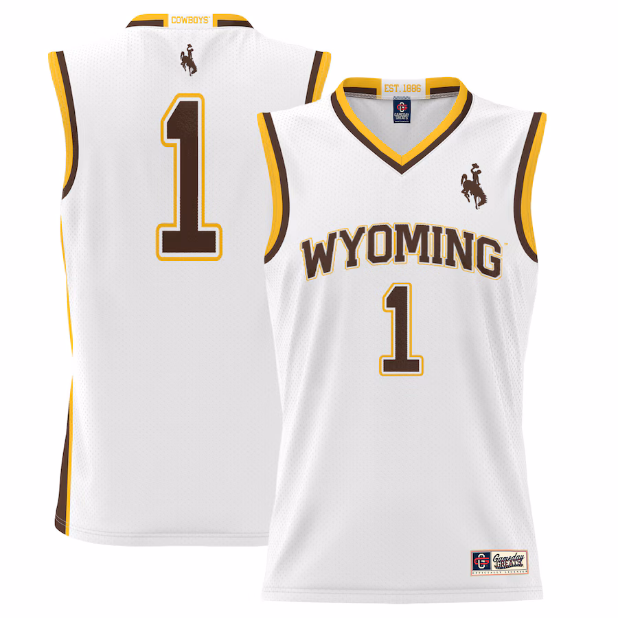Youth GameDay Greats #1 White Wyoming Cowboys Lightweight Basketball Jersey