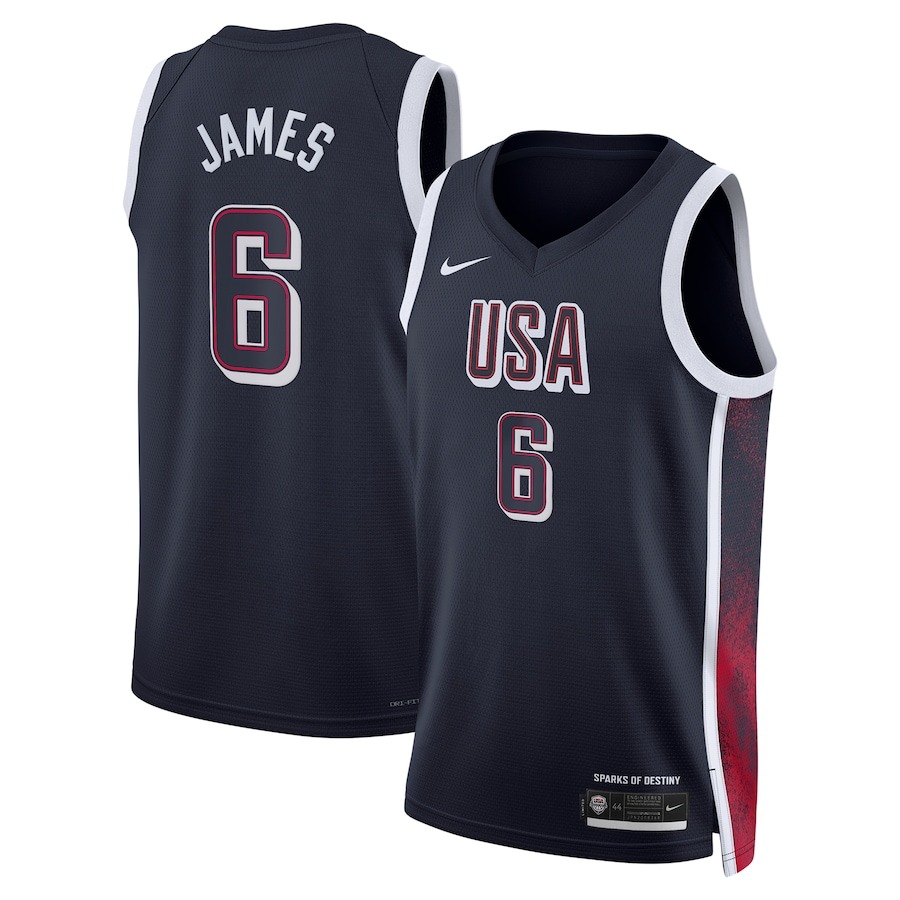 Unisex Men's USA Basketball LeBron James Nike Navy 2024 Swingman Player Jersey