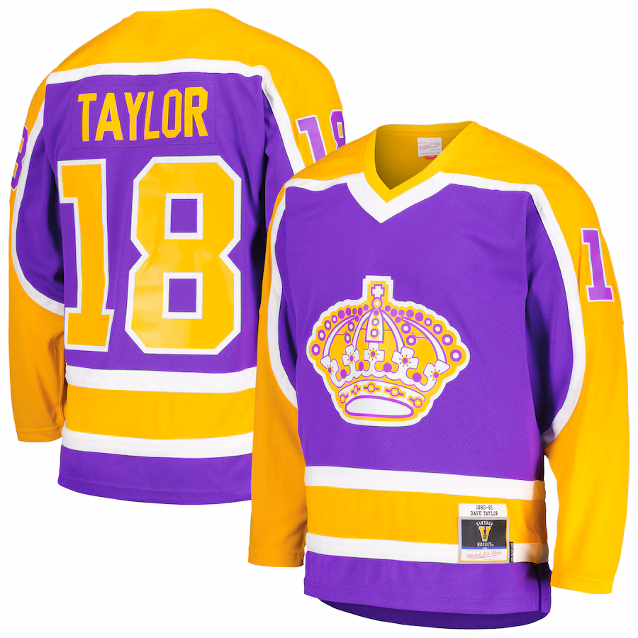 Men's Los Angeles Kings Dave Taylor Mitchell & Ness Purple 1980/81 Blue Line Player Jersey
