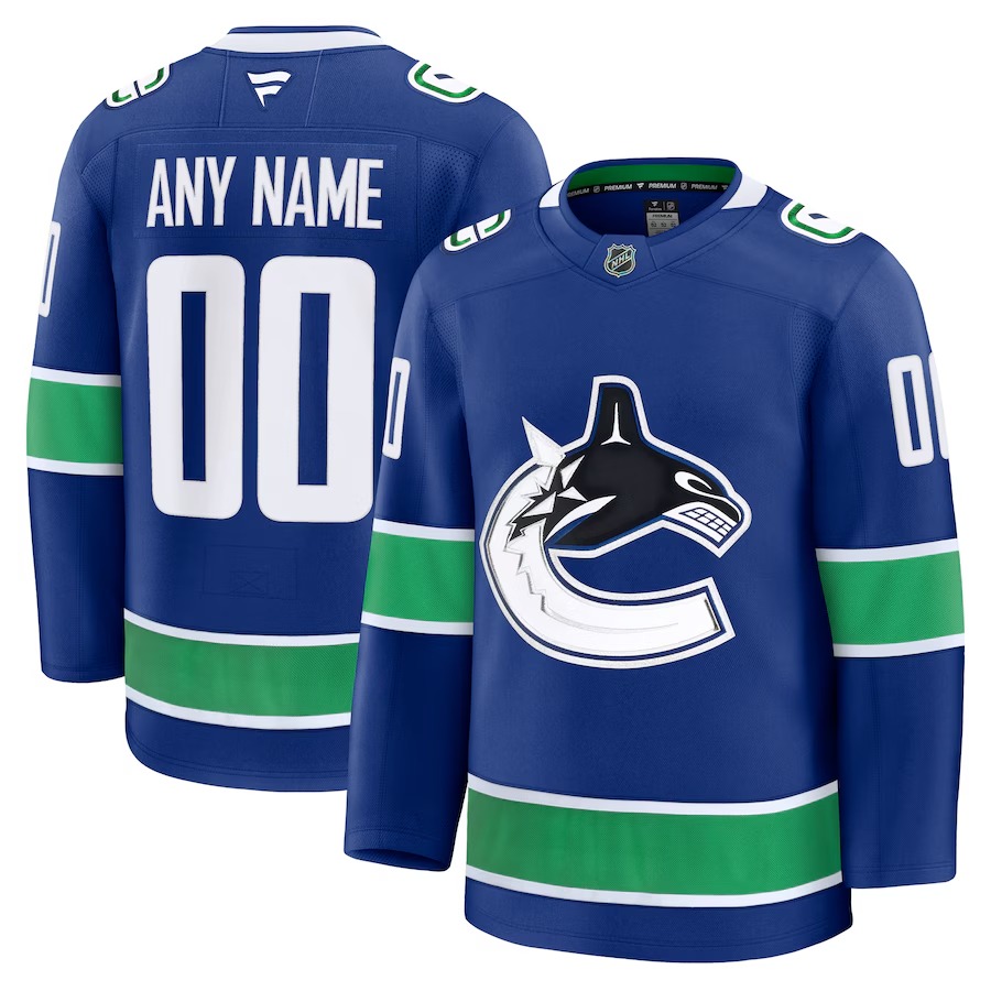 Men's Vancouver Canucks Fanatics Blue Home Premium Custom Jersey