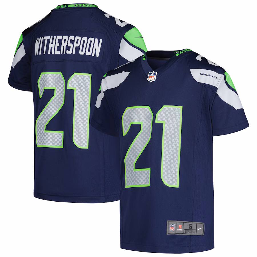 Youth Seattle Seahawks Devon Witherspoon Nike College Navy Game Jersey