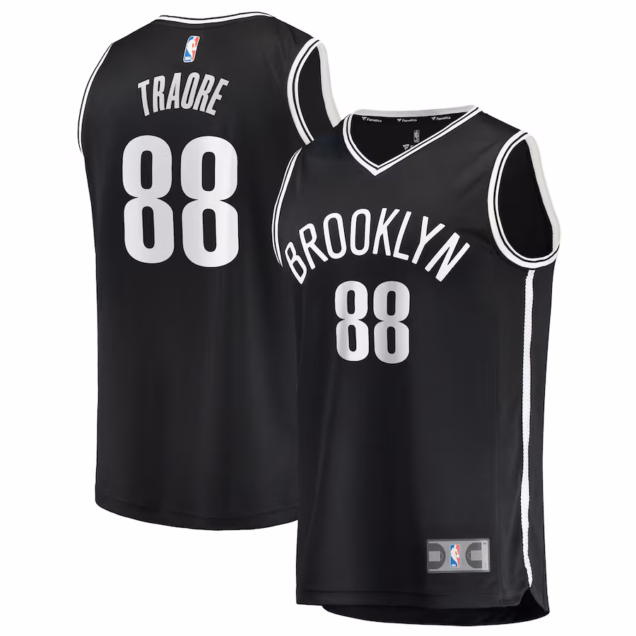 Men's Brooklyn Nets Nolan Traoré Fanatics Black Fast Break Replica Jersey - Icon Edition