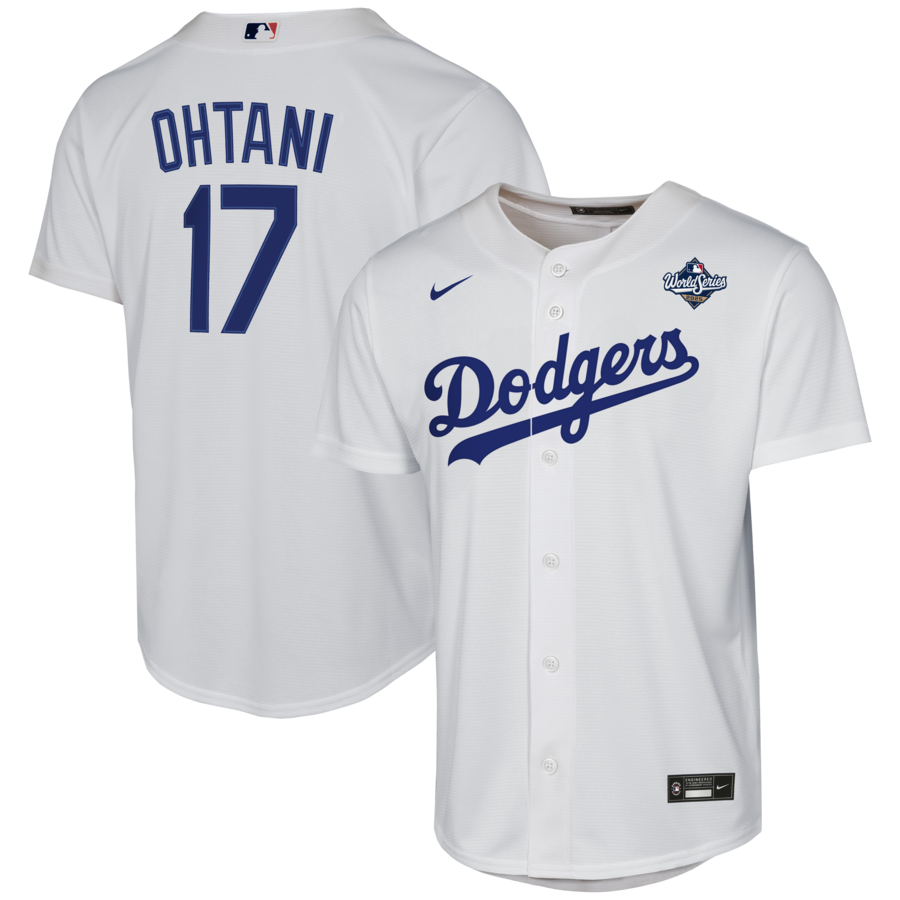 Youth Los Angeles Dodgers Shohei Ohtani Nike White 2025 World Series Home Replica Player Jersey
