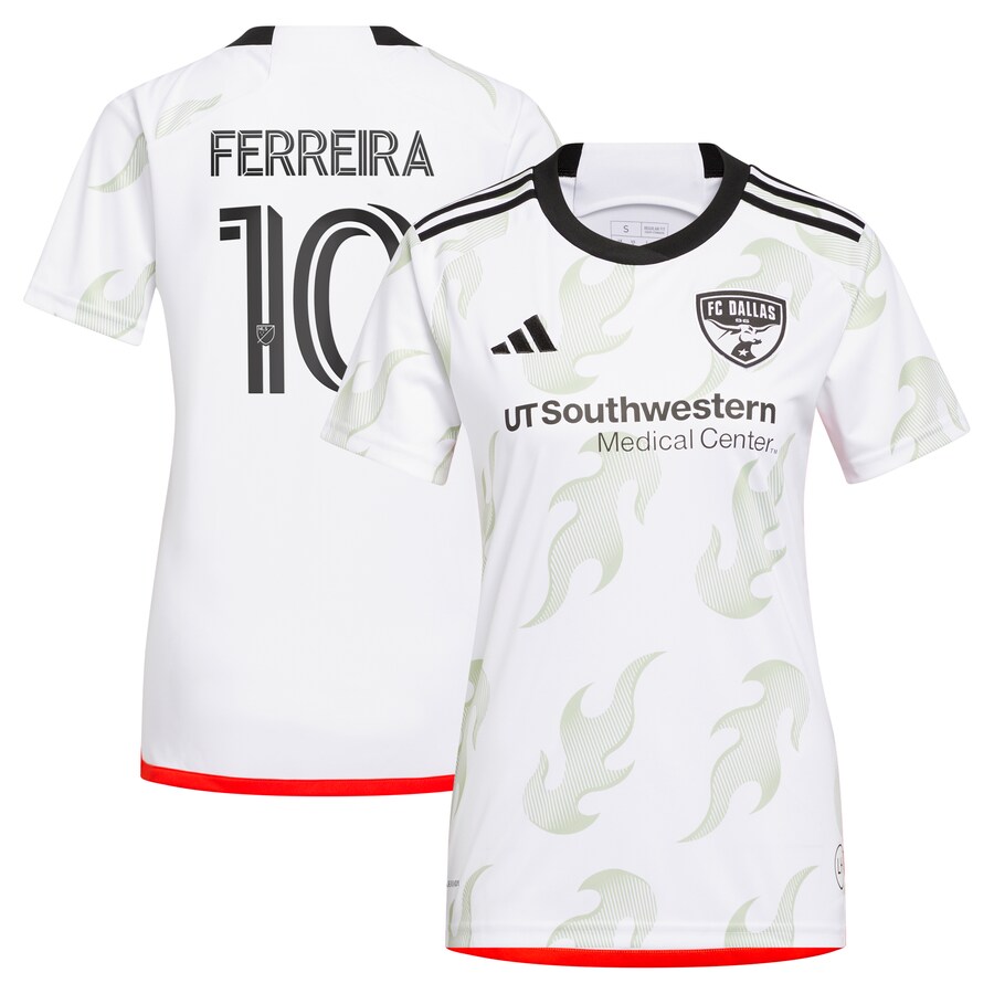 Women's FC Dallas Jesus Ferreira adidas White 2023 Burn Baby Burn Replica Player Jersey