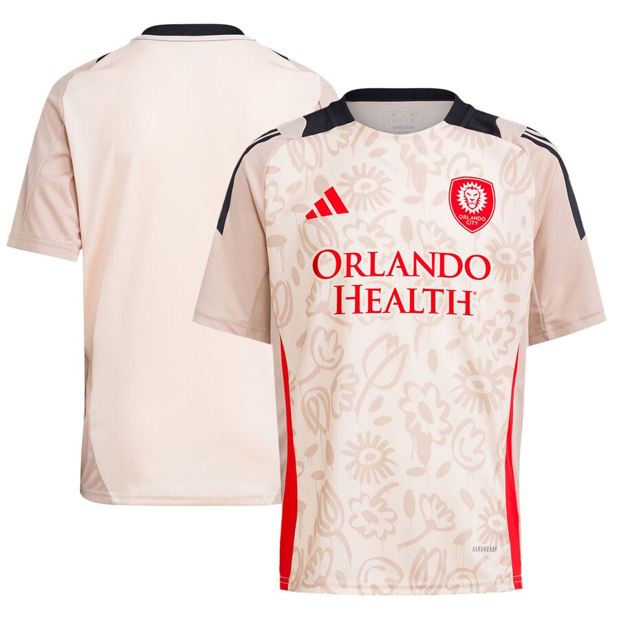 Youth Orlando City SC adidas Brown 2024 One Planet Pre-Match Top