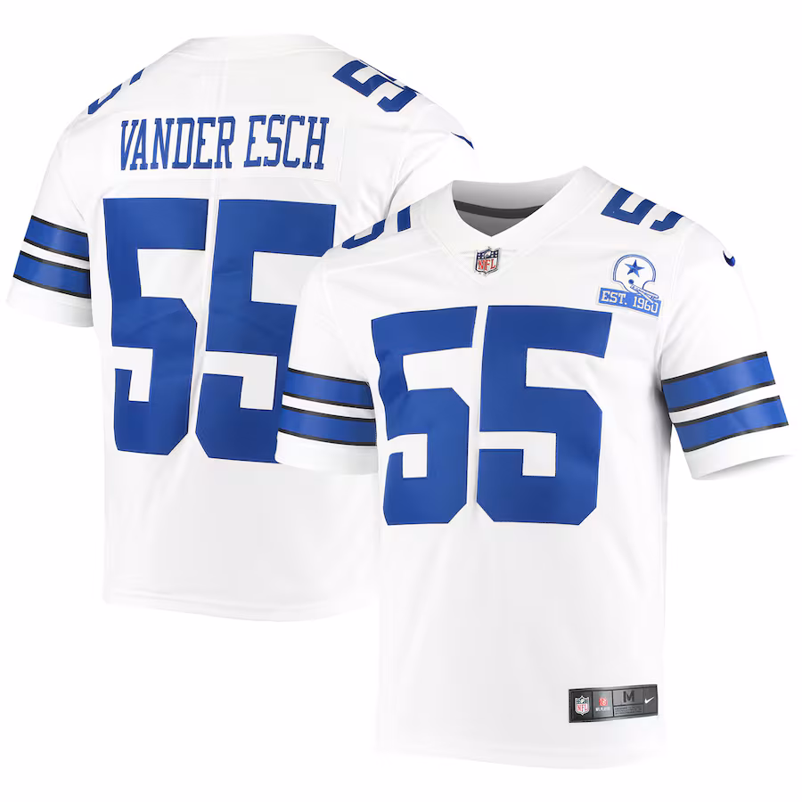 Men's Dallas Cowboys Leighton Vander Esch Nike White 60th Anniversary Limited Jersey