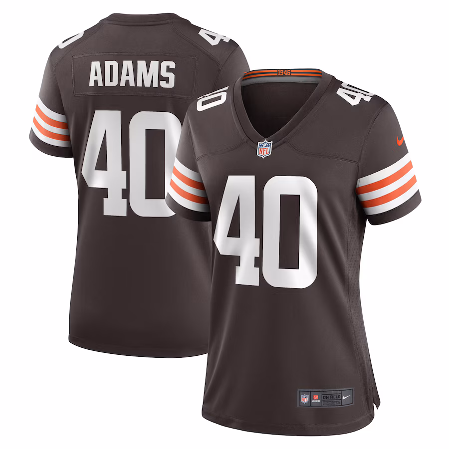 Women's Cleveland Browns Matthew Adams Nike  Brown Team Game Jersey