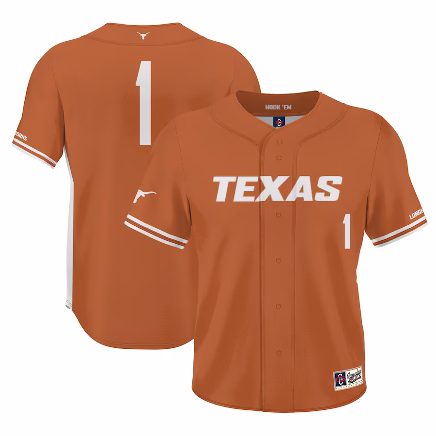 #1 Texas Longhorns GameDay Greats Youth Lightweight Baseball Jersey - Burnt Orange