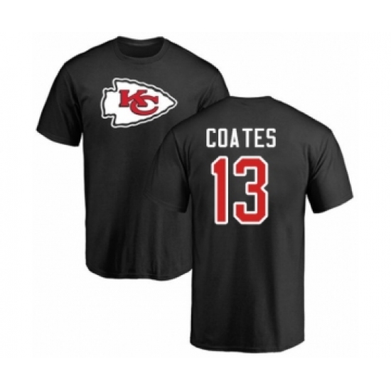 Football Kansas City Chiefs #13 Sammie Coates Black Name & Number Logo T-Shirt