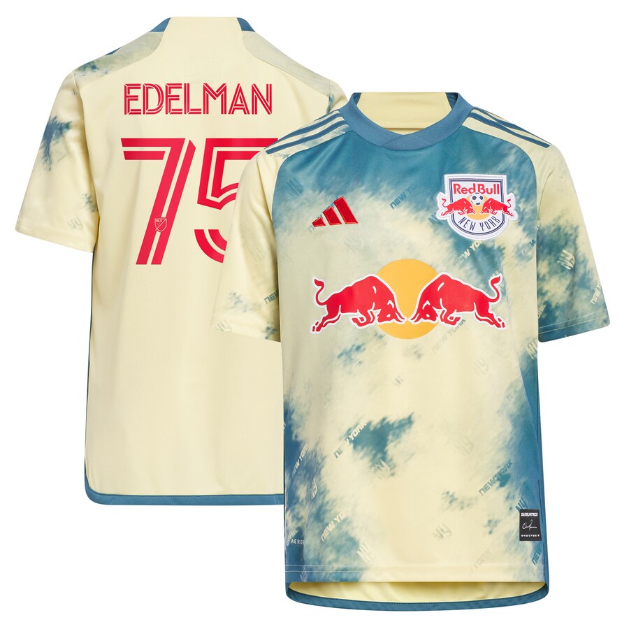 Youth New York Red Bulls Daniel Edelman adidas Yellow 2023 Daniel Patrick Kit Replica Jersey