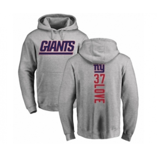 Football New York Giants #37 Julian Love Ash Backer Pullover Hoodie