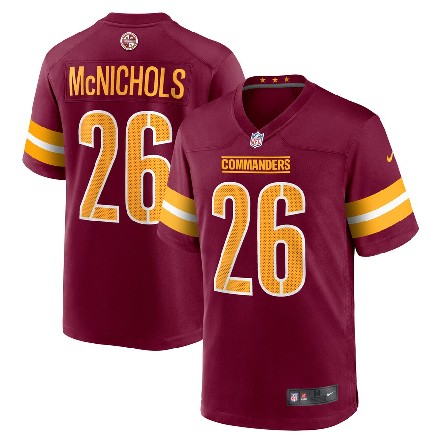 Men's Washington Commanders Jeremy McNichols Nike Burgundy Game Jersey