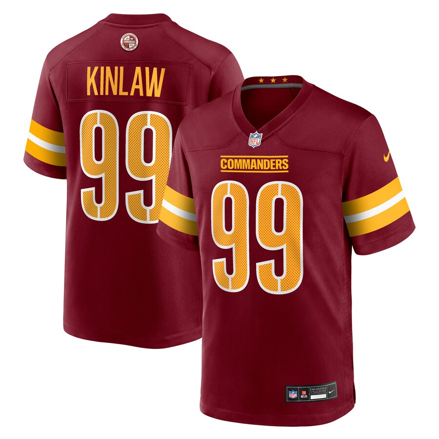 Men's Washington Commanders Javon Kinlaw Nike Burgundy Team Game Jersey