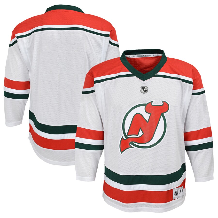 Youth New Jersey Devils White 2022/23 Heritage Replica Jersey