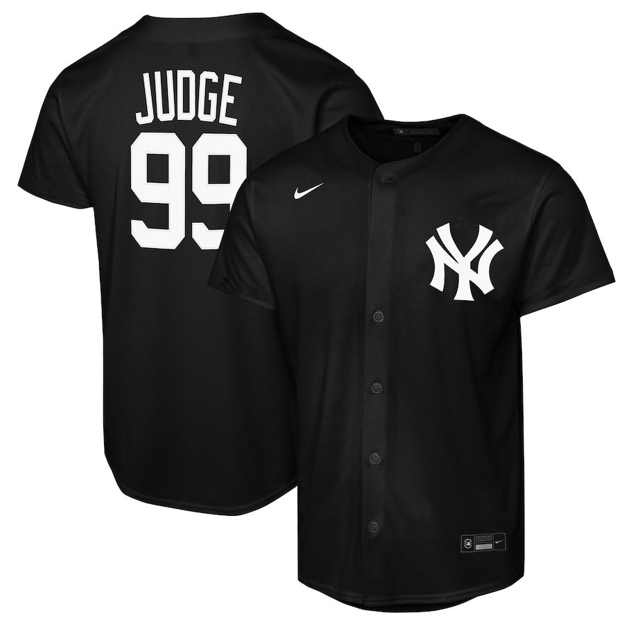 Youth New York Yankees Aaron Judge Nike Black Lights Out Replica Player Jersey