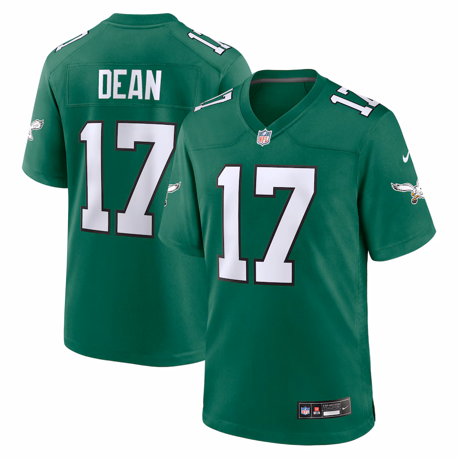 Men's Philadelphia Eagles Nakobe Dean Nike Kelly Green Alternate Game Jersey