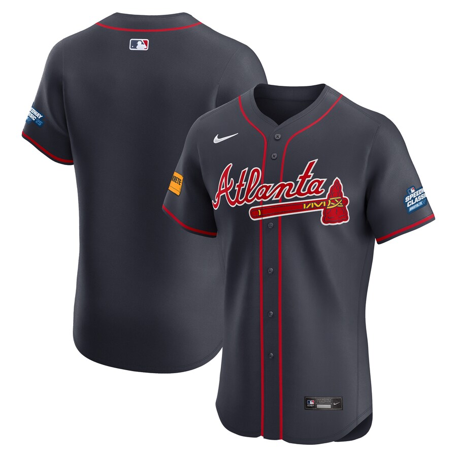 Men's Atlanta Braves Nike Navy 2025 MLB Speedway Classic Alternate Elite Jersey