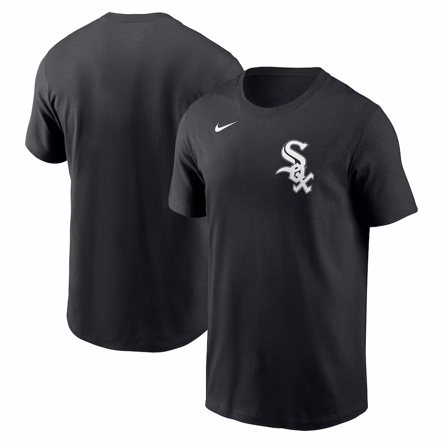 Men's Chicago White Sox Nike Black Fuse Wordmark T-Shirt