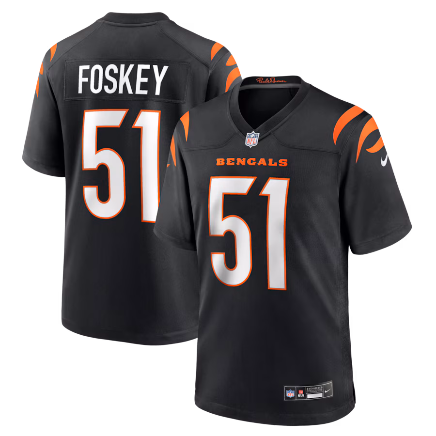 Men's Cincinnati Bengals Isaiah Foskey Nike Black Team Game Jersey