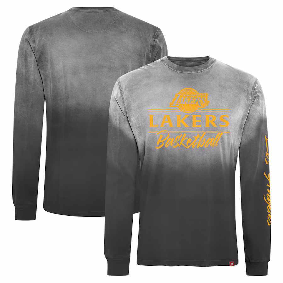 Unisex Los Angeles Lakers Sportiqe Black Mohave Sun-Dipped Long Sleeve T-Shirt