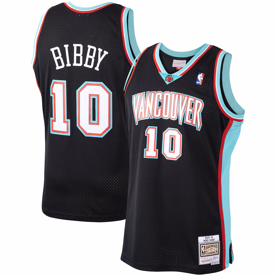 Men's Vancouver Grizzlies Mike Bibby Mitchell & Ness Black 2000/01 Hardwood Classics Swingman Jersey