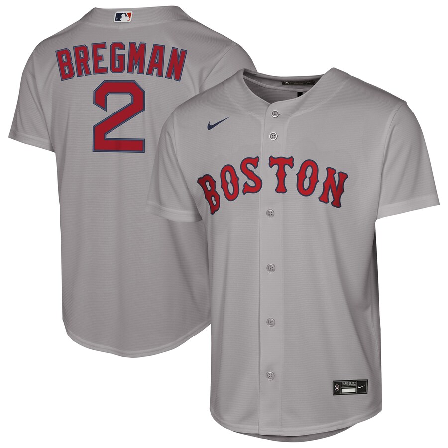 Youth Boston Red Sox Alex Bregman Nike Gray Road Replica Jersey