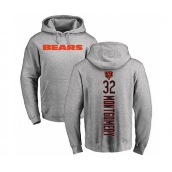 Football Chicago Bears #32 David Montgomery Ash Backer Pullover Hoodie