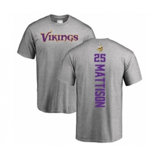 Football Minnesota Vikings #25 Alexander Mattison Ash Backer T-Shirt