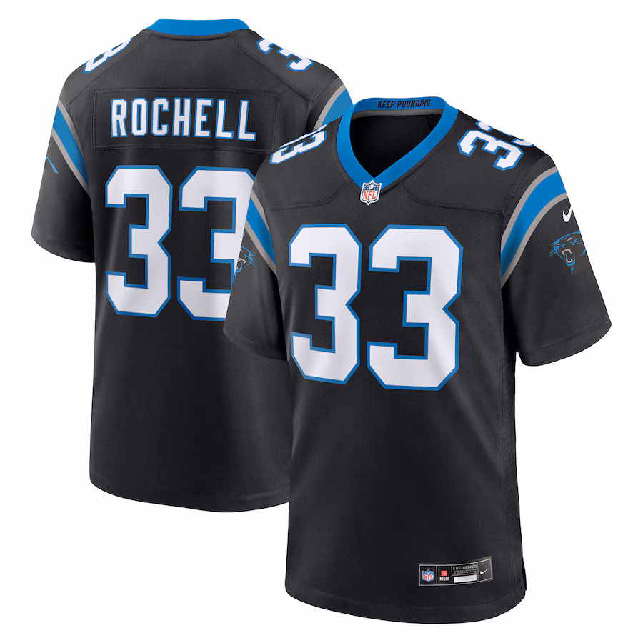 Men's Carolina Panthers Robert Rochell Nike Black Team Game Jersey