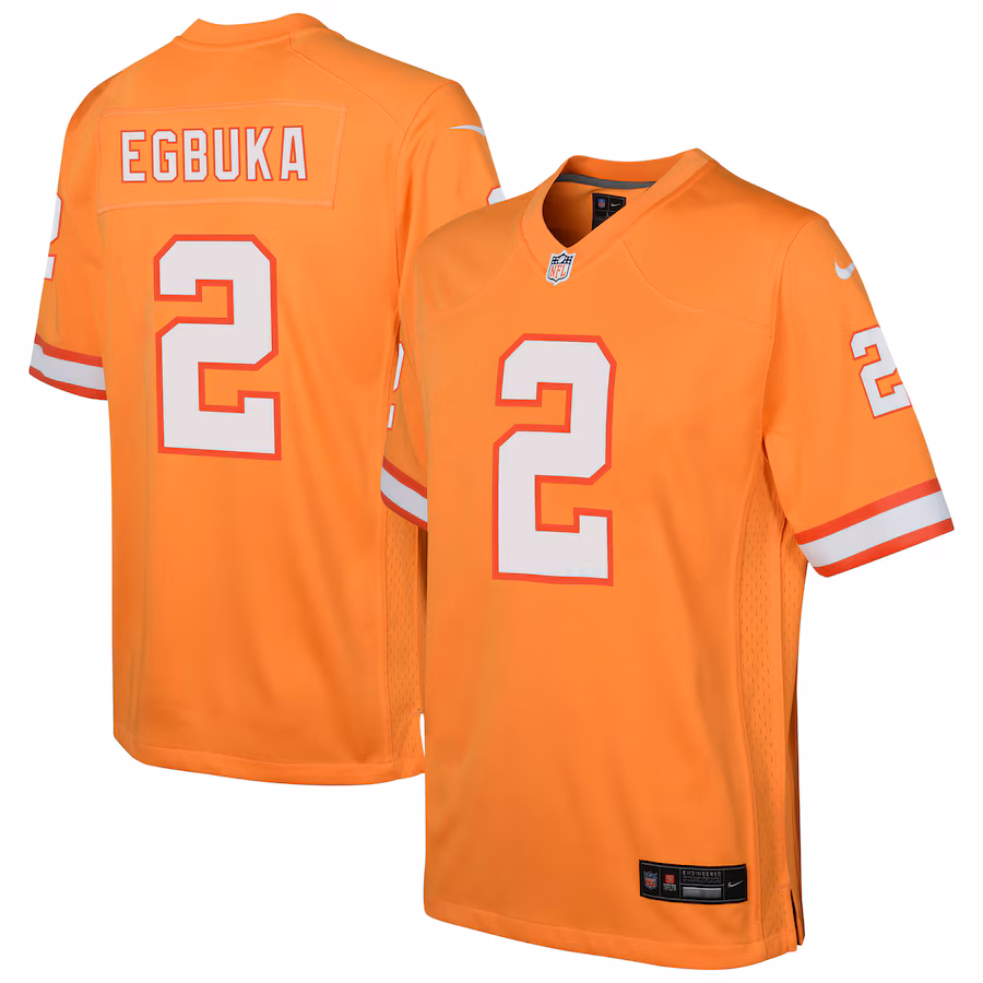 Youth Tampa Bay Buccaneers Emeka Egbuka Nike Orange Team Game Jersey